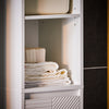 SoBuy BZR158-W Colonne Salle de Bain avec Panier à Linge et Étagères Réglables, Gain de Place, pour Salle de Bain et WC, Compact – L30×P30×H170 cm, MDF, Blanc
