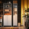 SoBuy BZR158-W Colonne Salle de Bain avec Panier à Linge et Étagères Réglables, Gain de Place, pour Salle de Bain et WC, Compact – L30×P30×H170 cm, MDF, Blanc