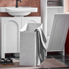 SoBuy BZR161-W Meuble Salle de Bain avec Panier à Linge, Sac Amovible, Format Compact, pour Salle de Bain et WC, Rangement Optimisé – L30×P30×H97 cm, Blanc