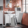 SoBuy BZR161-W Meuble Salle de Bain avec Panier à Linge, Sac Amovible, Format Compact, pour Salle de Bain et WC, Rangement Optimisé – L30×P30×H97 cm, Blanc