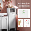SoBuy BZR161-W Meuble Salle de Bain avec Panier à Linge, Sac Amovible, Format Compact, pour Salle de Bain et WC, Rangement Optimisé – L30×P30×H97 cm, Blanc