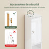 SoBuy BZR167-GW Colonne Salle de Bain avec 1 Tiroir, 2 Portes, 5 Compartiments Ouverts et Étagères Réglables, Gain de Place – L20×P20×H180 cm, Blanc Brillant