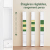 SoBuy BZR167-GW Colonne Salle de Bain avec 1 Tiroir, 2 Portes, 5 Compartiments Ouverts et Étagères Réglables, Gain de Place – L20×P20×H180 cm, Blanc Brillant