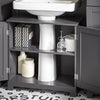 SoBuy BZR18-II-DG Meuble sous-Lavabo à 2 étages et 2 Portes Meuble de Rangement de Salle de Bain - L60cm x P30cm x H60cm