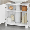 SoBuy BZR18-II-W Meuble sous Vasque 60 cm – Découpe Siphon, Rangement Gain de Place, Blanc