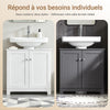 SoBuy BZR18-II-W Meuble sous Vasque 60 cm – Découpe Siphon, Rangement Gain de Place, Blanc