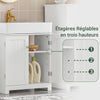 SoBuy BZR18-W Meuble sous Lavabo avec Étagère Réglable, Format Compact, pour Salle de Bain et WC, Rangement Optimisé, Pratique – L60×P29×H60 cm, MDF, Blanc