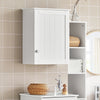SoBuy BZR19-W Armoire Murale Salle de Bain avec Étagères Réglables, pour Salle de Bain et WC, Rangement Optimisé, Usage Quotidien – L40×P23×H52 cm, Bois, Blanc