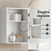 SoBuy BZR19-W Armoire Murale Salle de Bain avec Étagères Réglables, pour Salle de Bain et WC, Rangement Optimisé, Usage Quotidien – L40×P23×H52 cm, Bois, Blanc