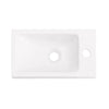 SoBuy BZR196-BR Meuble Sous Vasque Suspendu Bois Foncé avec Lavabo Céramique, Porte Soft-Close Sans Poignée, Étagère, 15kg – 40x22x56 cm