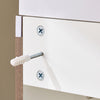 SoBuy BZR196-BR Meuble Sous Vasque Suspendu Bois Foncé avec Lavabo Céramique, Porte Soft-Close Sans Poignée, Étagère, 15kg – 40x22x56 cm