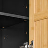 SoBuy BZR202-SCH Meuble sous Lavabo avec Découpe Siphon, Étagère Réglable et Portes en Bambou – L60×P30×H70 cm, MDF E1, Pieds Métal, Noir