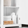 SoBuy BZR207-W Colonne de Salle de Bain avec Tiroir, Étagères Réglables et Placard – L42×P30×H93 cm, Charge 37 kg, MDF E1, Blanc