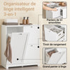 SoBuy BZR213-W Meuble Salle de Bain avec 3 Paniers à Linge – 2 Paniers Amovibles, Tri du Linge, Gain de Place, 78×38×90 cm, Blanc