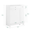 SoBuy BZR214-W Colonne Salle de Bain avec Panier à Linge et 1 Tiroir, pour Salle de Bain et WC, Rangement Optimisé, Design Fonctionnel – L78×P38×H90 cm, Blanc