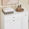 SoBuy BZR214-W Colonne Salle de Bain avec Panier à Linge et 1 Tiroir, pour Salle de Bain et WC, Rangement Optimisé, Design Fonctionnel – L78×P38×H90 cm, Blanc