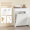 SoBuy BZR214-W Colonne Salle de Bain avec Panier à Linge et 1 Tiroir, pour Salle de Bain et WC, Rangement Optimisé, Design Fonctionnel – L78×P38×H90 cm, Blanc