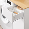 SoBuy BZR217-WN Meuble Salle de Bain avec Panier à Linge, Tiroir, pour Salle de Bain et WC, Rangement Optimisé, Usage Quotidien – L100×P60×H90 cm, Bois, Blanc