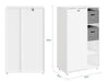SoBuy BZR218-W Meuble Salle de Bain avec Panier à Linge Intégré, Porte Basculante, 2 Paniers en Tissu et 3 Étagères Réglables – Colonne Rangement Blanc, 50 × 30 cm