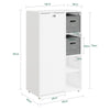 SoBuy BZR218-W Meuble Salle de Bain avec Panier à Linge Intégré, Porte Basculante, 2 Paniers en Tissu et 3 Étagères Réglables – Colonne Rangement Blanc, 50 × 30 cm