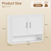 SoBuy BZR233-W Armoire Murale 2 Portes avec Étagère Réglable – Meuble Suspendu Salle de Bain – 90×70×28,5 cm, Blanc