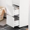 SoBuy BZR29-W Meuble Salle de Bain Petit Espace 30 cm – 3 Tiroirs et Porte-Serviettes Réversible, Blanc
