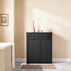 SoBuy BZR33-II-SCH Meuble Salle de Bain avec 2 Sacs à Linge 45 L et 2 Tiroirs – L78×P38×H91 cm, Charge 70 kg, MDF E1, Noir