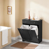 SoBuy BZR33-II-SCH Meuble Salle de Bain avec 2 Sacs à Linge 45 L et 2 Tiroirs – L78×P38×H91 cm, Charge 70 kg, MDF E1, Noir