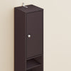 SoBuy BZR34-II-BR Colonne Salle de Bain Ultra-Étroite 20×20×180 cm – 1 Tiroir, 2 Portes, 5 Compartiments, Brun