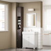 SoBuy BZR34-II-BR Colonne Salle de Bain Ultra-Étroite 20×20×180 cm – 1 Tiroir, 2 Portes, 5 Compartiments, Brun
