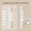 SoBuy BZR34-BW Colonne Bambou Style Naturel – Meuble WC Étroit 20 cm, Ventilé, Blanc