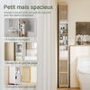 SoBuy BZR34-BW Colonne Bambou Style Naturel – Meuble WC Étroit 20 cm, Ventilé, Blanc