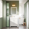 SoBuy BZR34-II-GR Colonne Salle de Bain Ultra-Étroite 20×20×180 cm – Tiroir Central, Étagères Réglables, Vert Clair