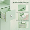 SoBuy BZR34-II-GR Colonne Salle de Bain Ultra-Étroite 20×20×180 cm – Tiroir Central, Étagères Réglables, Vert Clair