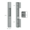 SoBuy BZR34-II-HG Colonne Salle de Bain Ultra-Étroite 20×20×180 cm – Tiroir Central, Étagères Réglables, Gris