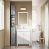 SoBuy BZR34-II-HG Colonne Salle de Bain Ultra-Étroite 20×20×180 cm – Tiroir Central, Étagères Réglables, Gris