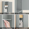 SoBuy BZR34-II-HG Colonne Salle de Bain Ultra-Étroite 20×20×180 cm – Tiroir Central, Étagères Réglables, Gris