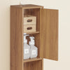 SoBuy BZR34-II-PF Colonne Salle de Bain Ultra-Étroite 20 cm – 4 Étagères Réglables et Tiroir – Effet Bois