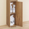 SoBuy BZR34-II-PF Colonne Salle de Bain Ultra-Étroite 20 cm – 4 Étagères Réglables et Tiroir – Effet Bois