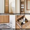 SoBuy BZR34-II-PF Colonne Salle de Bain Ultra-Étroite 20 cm – 4 Étagères Réglables et Tiroir – Effet Bois