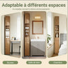 SoBuy BZR34-II-PF Colonne Salle de Bain Ultra-Étroite 20 cm – 4 Étagères Réglables et Tiroir – Effet Bois