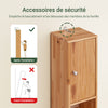 SoBuy BZR34-II-SH Colonne Salle de Bain Ultra-Étroite en Pin Massif, 4 Étagères Réglables et Tiroir, Anti-Basculement – Charge 25 kg – 20×20×180 cm, Bois