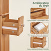 SoBuy BZR34-II-SH Colonne Salle de Bain Ultra-Étroite en Pin Massif, 4 Étagères Réglables et Tiroir, Anti-Basculement – Charge 25 kg – 20×20×180 cm, Bois