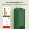 SoBuy BZR34-II-SY Colonne Salle de Bain Vert Foncé 180 cm Ultra-Slim 20 cm avec Tiroir et Étagères Réglables – Anti-Humidité, Anti-Basculement, MDF