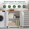 SoBuy BZR41-W Meuble Salle de Bain avec Étagères Réglables, Format Compact, Gain de Place, Usage Polyvalent, Rangement Optimisé – L60×P30×H82 cm, MDF, Blanc