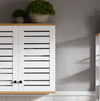 SoBuy BZR42-W Armoire Murale Salle de Bain avec Portes Persiennes et Étagères Réglables – 60×56×19 cm – Blanc