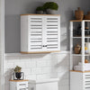 SoBuy BZR42-W Armoire Murale Salle de Bain avec Portes Persiennes et Étagères Réglables – 60×56×19 cm – Blanc