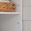 SoBuy BZR43-W Colonne Salle de Bain avec Porte à Lames, Gain de Place, pour Salle de Bain et WC, Rangement Optimisé, Compact – L40×P30×H160 cm, Bois, Blanc