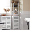 SoBuy BZR43-W Colonne Salle de Bain avec Porte à Lames, Gain de Place, pour Salle de Bain et WC, Rangement Optimisé, Compact – L40×P30×H160 cm, Bois, Blanc