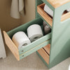 SoBuy BZR54-II-GR Meuble Salle de Bain à Roulettes, 3 Tiroirs et Niche Ouverte, Slim 23cm, Charge 40kg – 65x23x82 cm